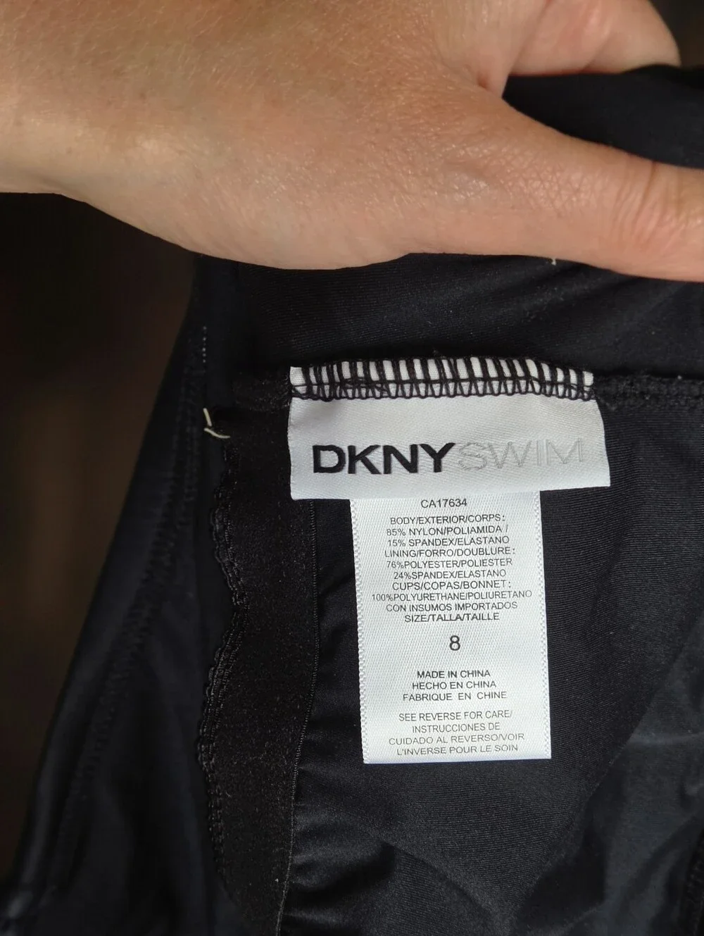 DKNY Black Strapless Ruched One-Piece Swimsuit - Picture 6 of 6